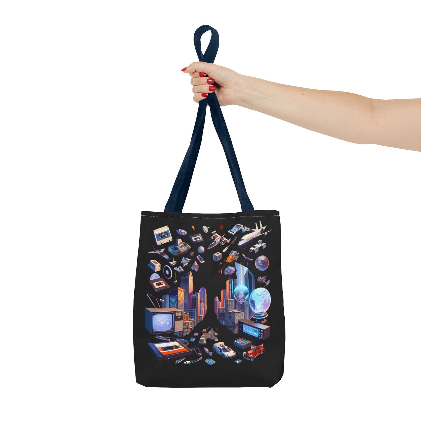 L/S "Retro Cityscape" Tote Bag #WeaveOneStyle