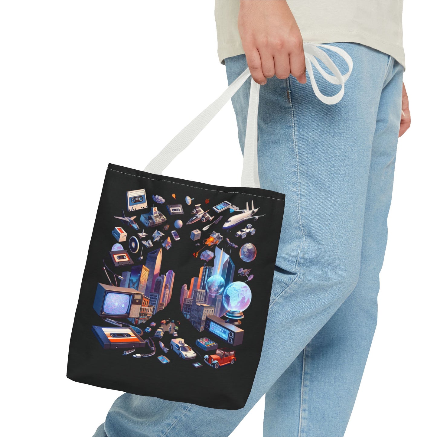 L/S "Retro Cityscape" Tote Bag #WeaveOneStyle