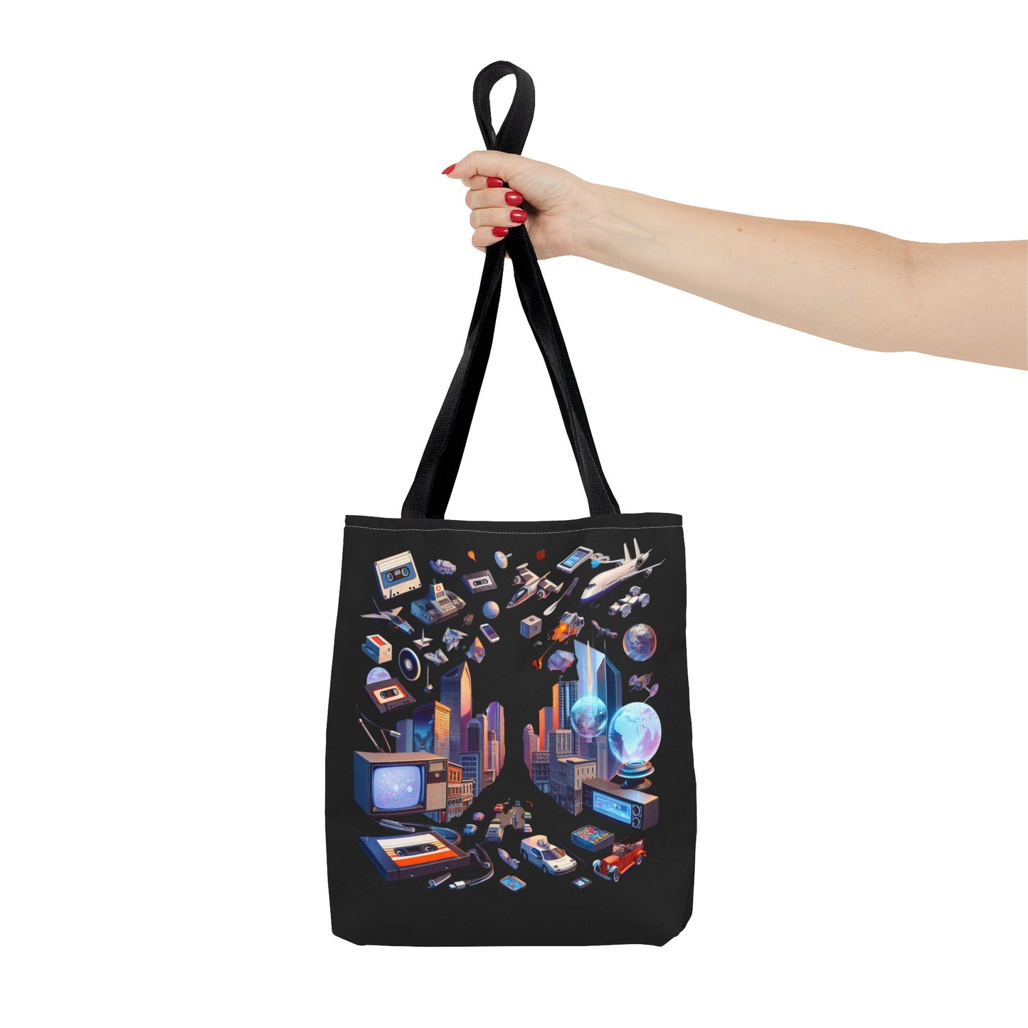 L/S "Retro Cityscape" Tote Bag #WeaveOneStyle