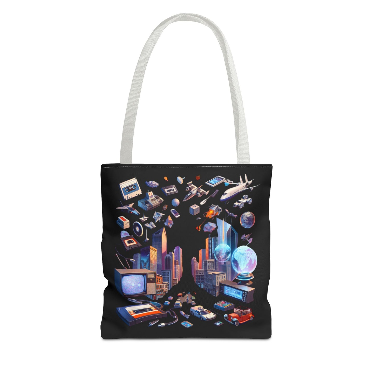 L/S "Retro Cityscape" Tote Bag #WeaveOneStyle