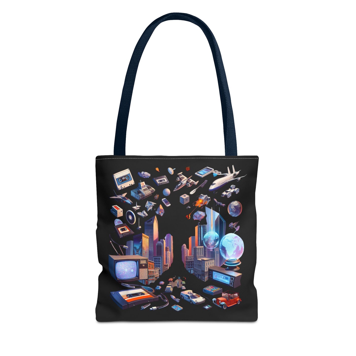 L/S "Retro Cityscape" Tote Bag #WeaveOneStyle