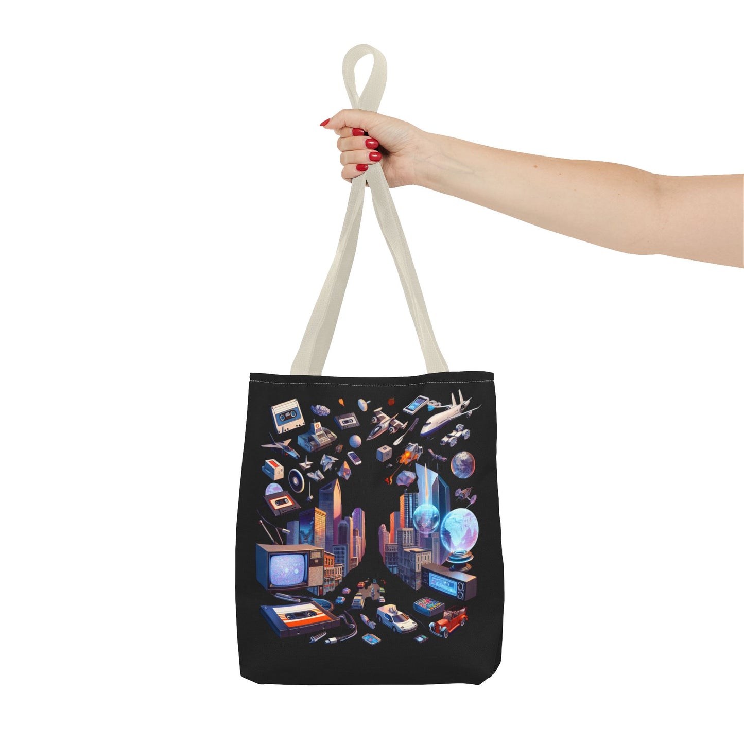 L/S "Retro Cityscape" Tote Bag #WeaveOneStyle